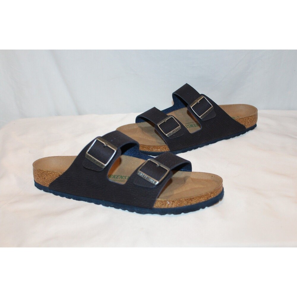 BIRKENSTOCK MEN'S ARIZONA VEGAN LEATHER SANDALS NEW US 10 EU 43 REGULAR BLUE